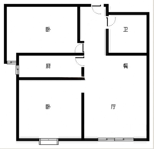 翡翠滨江2室2厅1卫户型图