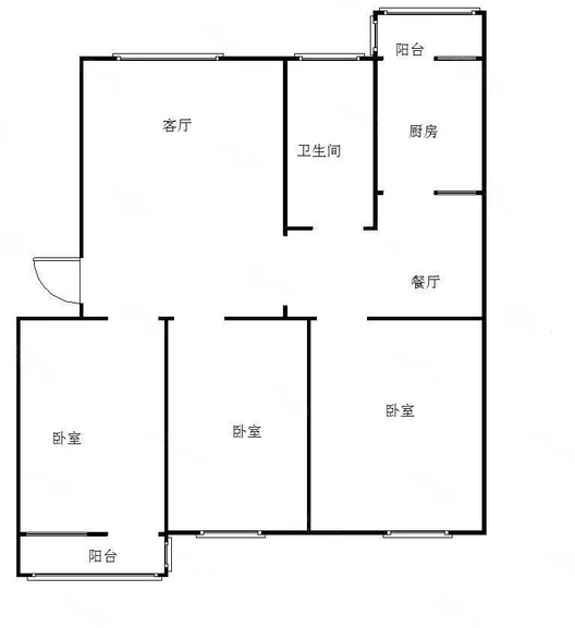 华欣小区3室2厅1卫户型图