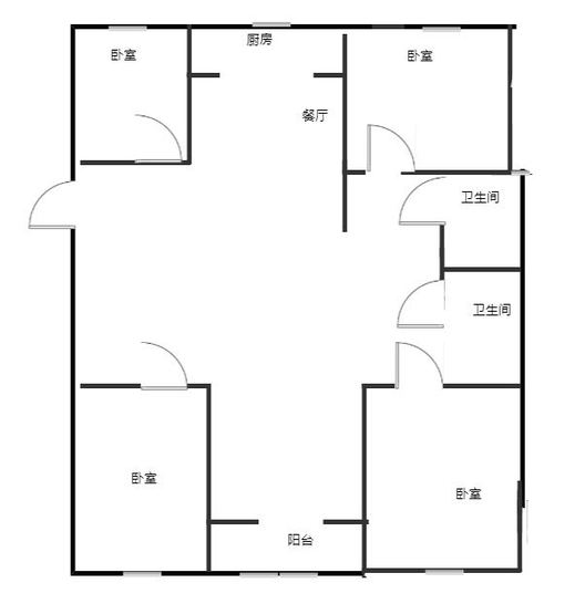 中铁建樾府国际3室2厅2卫户型图