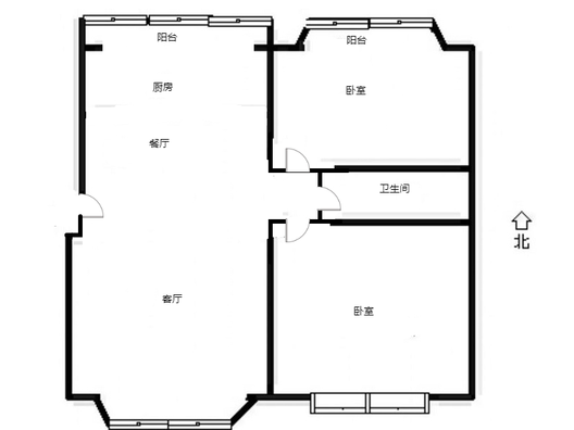 惠友康庭2室2厅1卫户型图