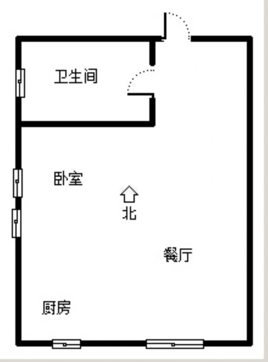 惠友钻石广场（AB座）1室1厅1卫户型图