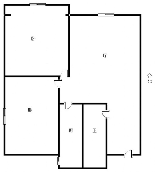 军怡公馆（北京公馆）2室1厅1卫户型图