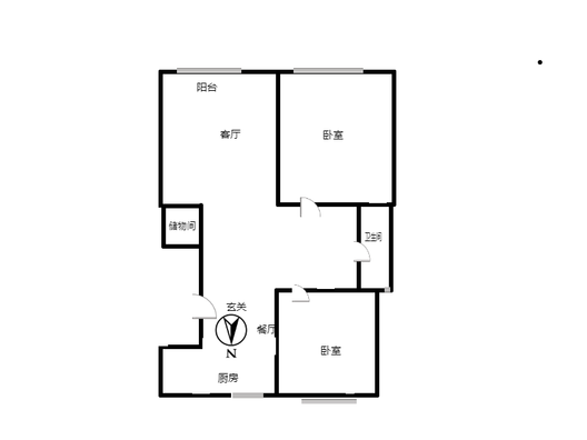 天地新城2室2厅1卫户型图