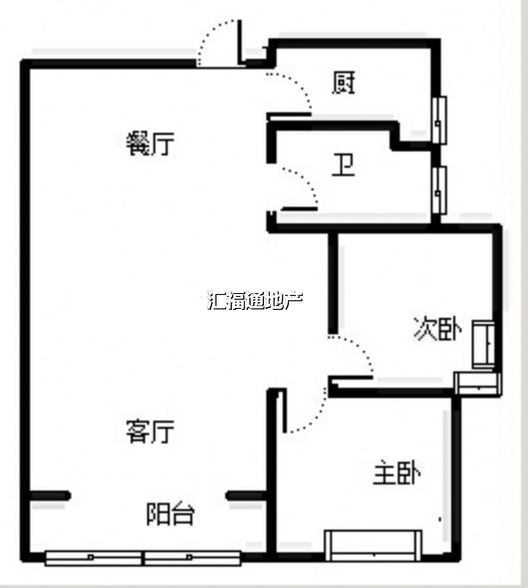 天伦湾一期2室2厅1卫户型图