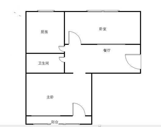 三五四三社区居民委员会2室1厅1卫户型图