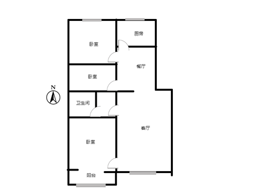 东林家园3室2厅1卫户型图