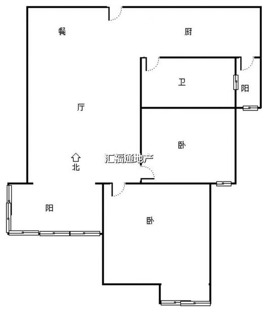 天伦湾一期2室2厅1卫户型图