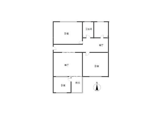 县府小区3室2厅1卫户型图