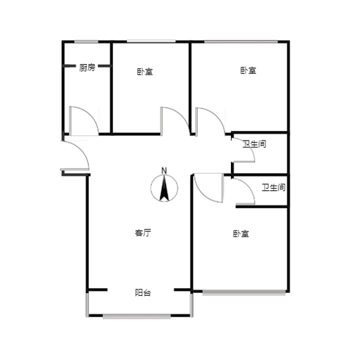 紫竹园3室1厅2卫户型图