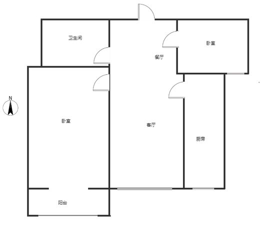 怡安馨居2室2厅1卫户型图