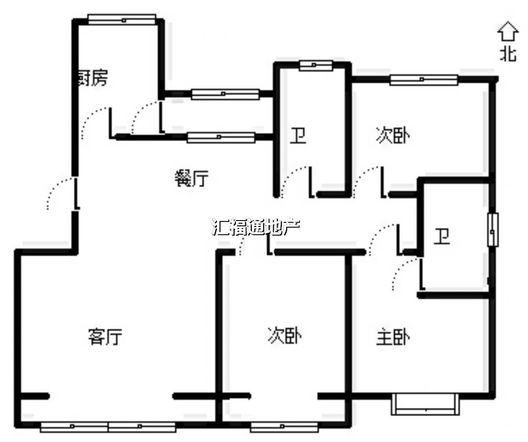 嵘御航城3室2厅2卫户型图