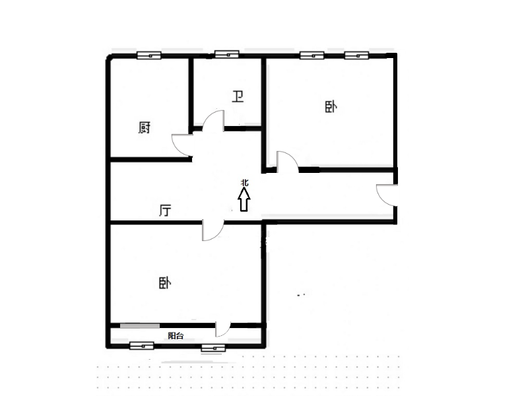 联育中学小区2室1厅1卫户型图