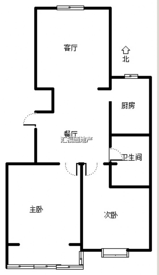 华泰豪庭2室2厅1卫户型图