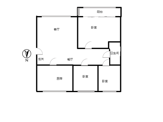宏远景园3室2厅1卫户型图