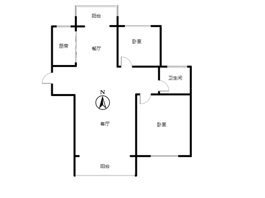 技校家园2室2厅1卫户型图