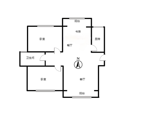 技校家园2室2厅1卫户型图