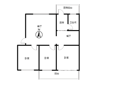 金正小区3室2厅1卫户型图