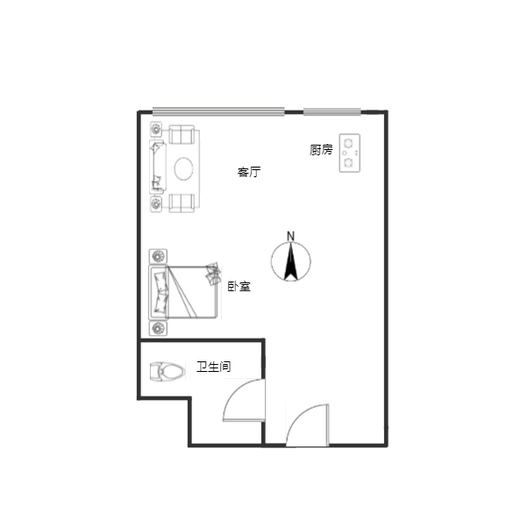 惠友旺角1室1厅1卫户型图