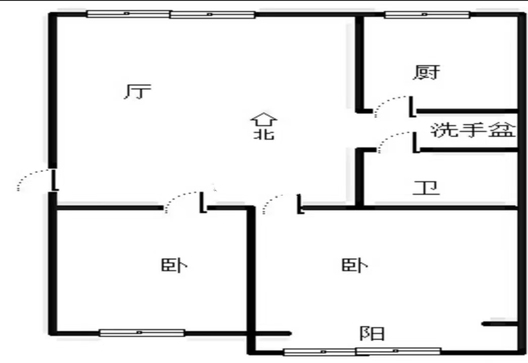 金地小区2室2厅1卫户型图