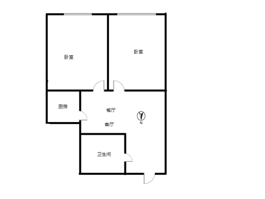 公园壹号2室2厅1卫户型图