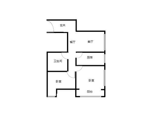 名流家和2室2厅1卫户型图