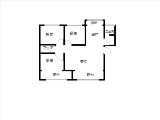晨光小区3室2厅2卫户型图