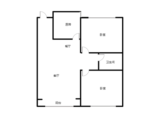 桃源新都孔雀城2室2厅1卫户型图