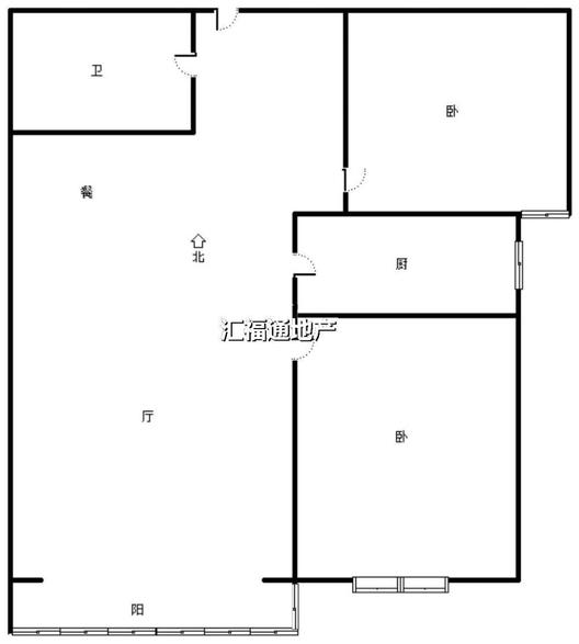 翡翠城（涿郡东区）2室2厅1卫户型图