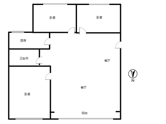 上河天著3室2厅1卫户型图