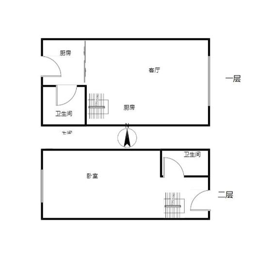 金街公寓1室1厅1卫户型图