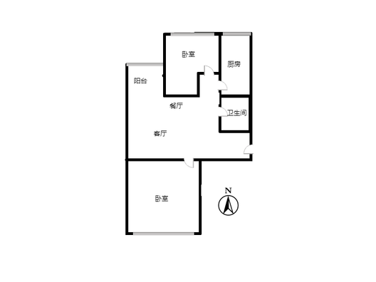 紫竹园2室2厅1卫户型图