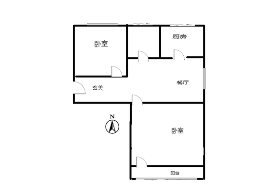 联育中学小区2室1厅1卫户型图