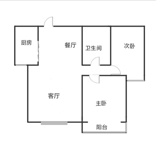 名流美域2室2厅1卫户型图