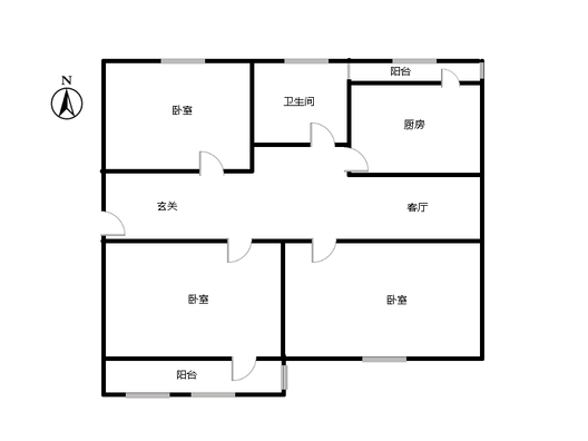 建设局住宅小区3室1厅1卫户型图
