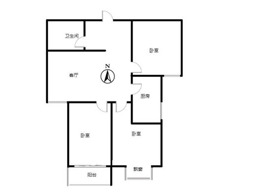 联合七号院3室1厅1卫户型图