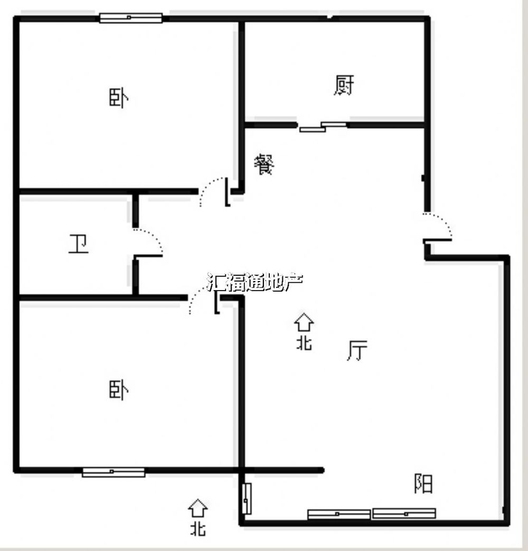 天筑逸城2室2厅1卫户型图