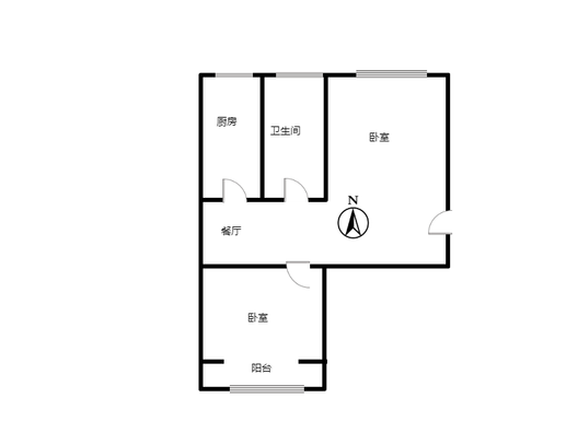 六十七处家属楼2室1厅1卫户型图