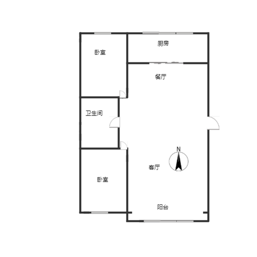 宏远景园2室2厅1卫户型图