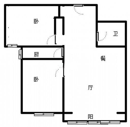 K2狮子城2室2厅1卫户型图