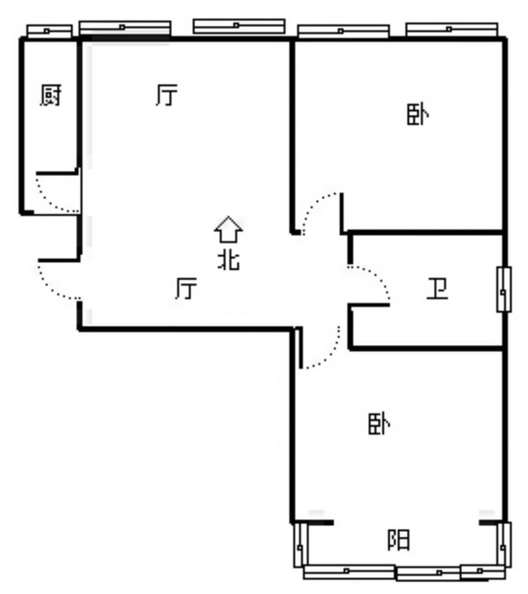 惠友康庭二期2室2厅1卫户型图