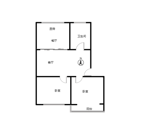 清凉寺居民小区2室2厅1卫户型图