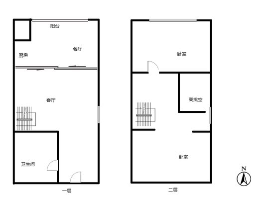 公园80902室2厅1卫户型图