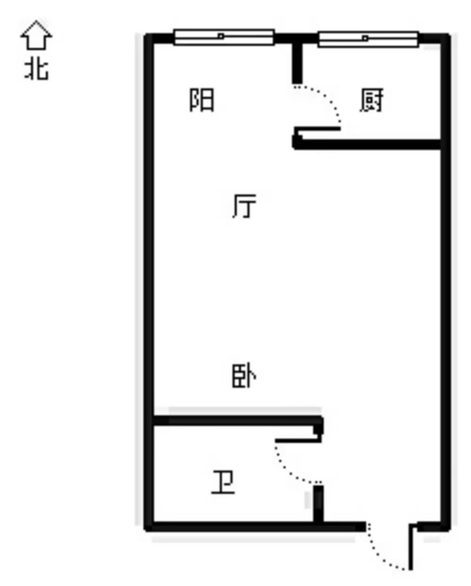 惠友旺角1室1厅1卫户型图