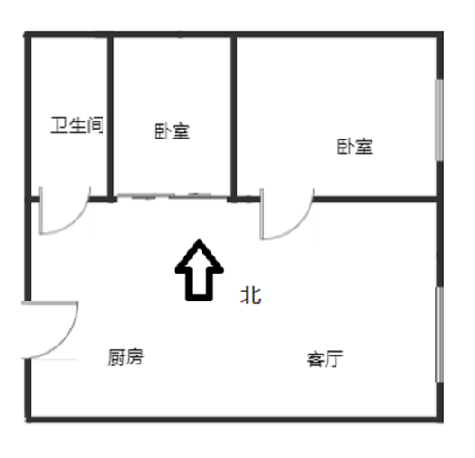 万科城际之光2室1厅1卫户型图