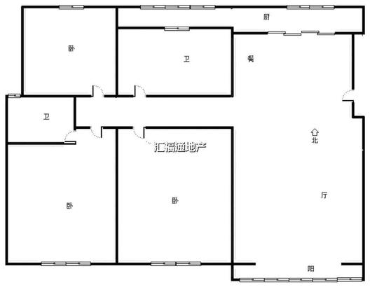 天地新城3室2厅2卫户型图