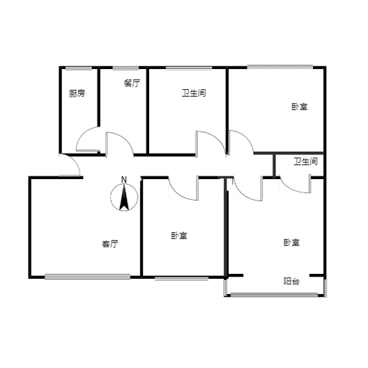 国富嘉园3室2厅2卫户型图