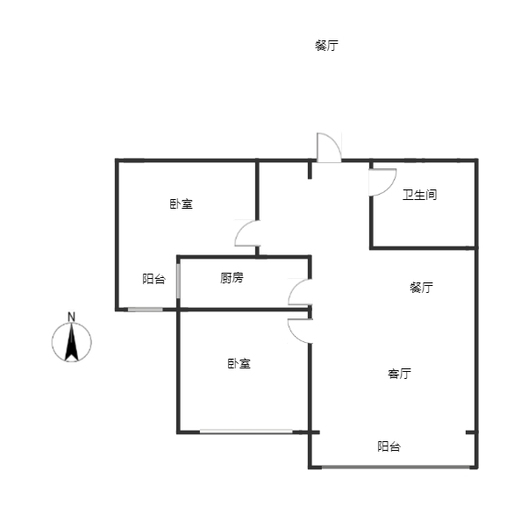 香邑溪谷一期2室2厅1卫户型图