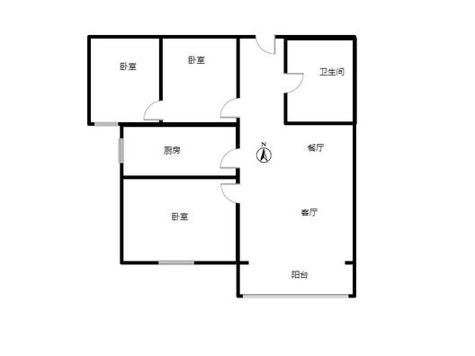 金隅地质嘉园3室2厅1卫户型图