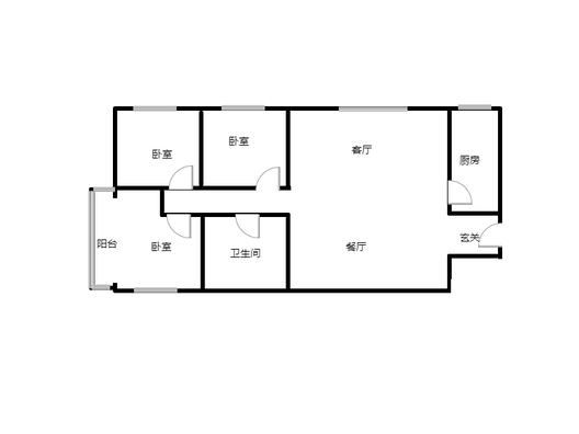 汇元新天地3室2厅1卫户型图