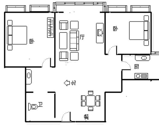 公园壹号2室2厅1卫户型图